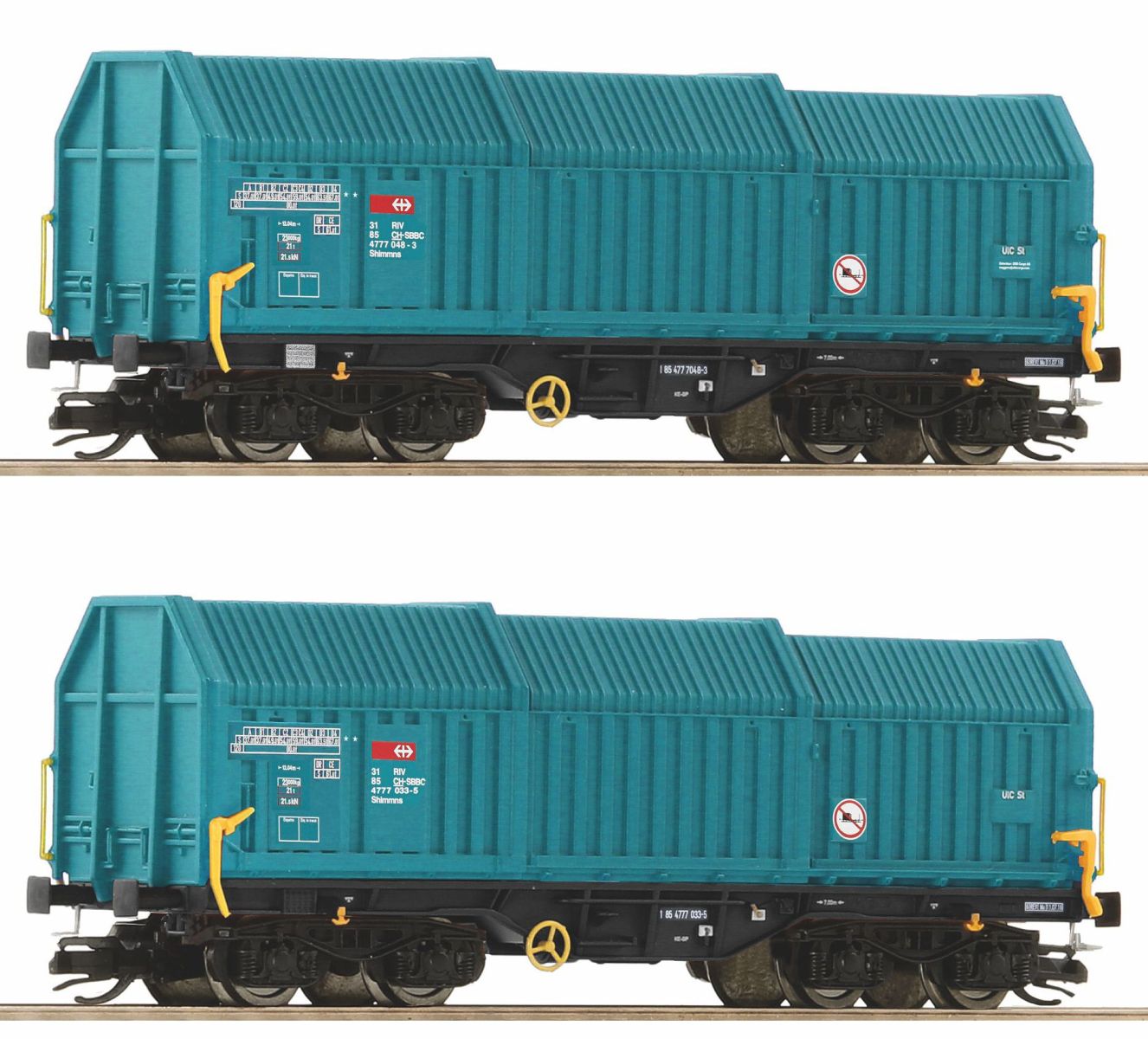 Roco 6680014 - 2er Set Teleskophaubenwagen Shimmns, SBB, Ep.VI