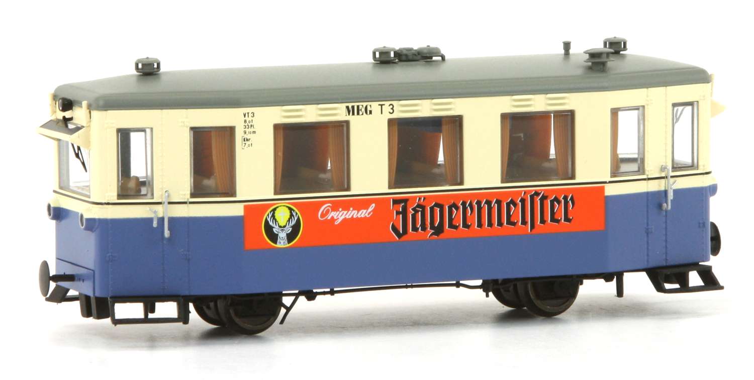 Tillig 02943 - Triebwagen T3, MEG, Ep.III 'Jägermeister'