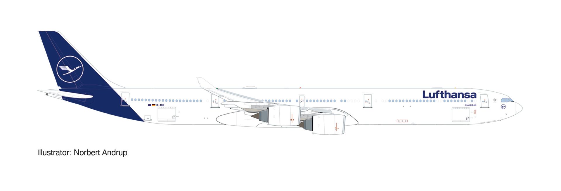 Herpa 534192-001 - Lufthansa Airbus A340-600 – D-AIHI Herpa 534192-001 - Lufthansa Airbus A340-600 – D-AIHI