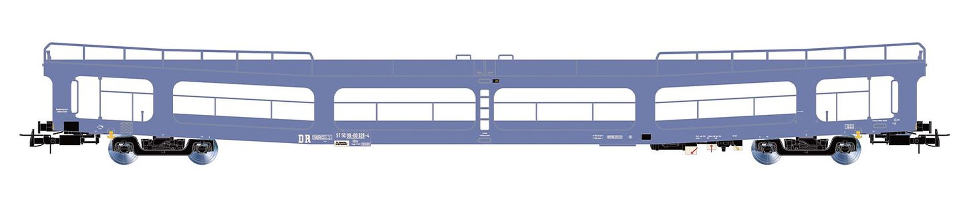 Rivarossi HR4421 - 2er Set Autotransportwagen DDm916, DR, Ep.IV