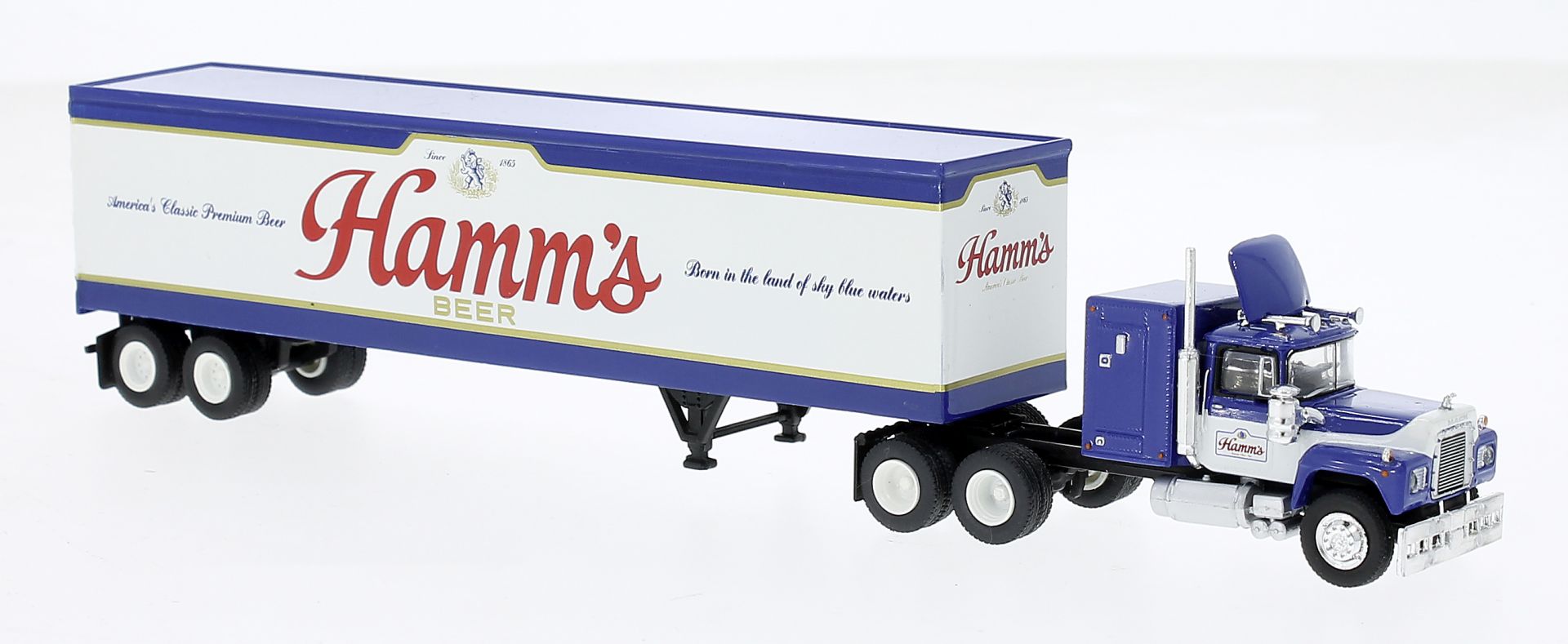 Brekina 85811 - Mack RS Koffersattelzug Hamms Beer