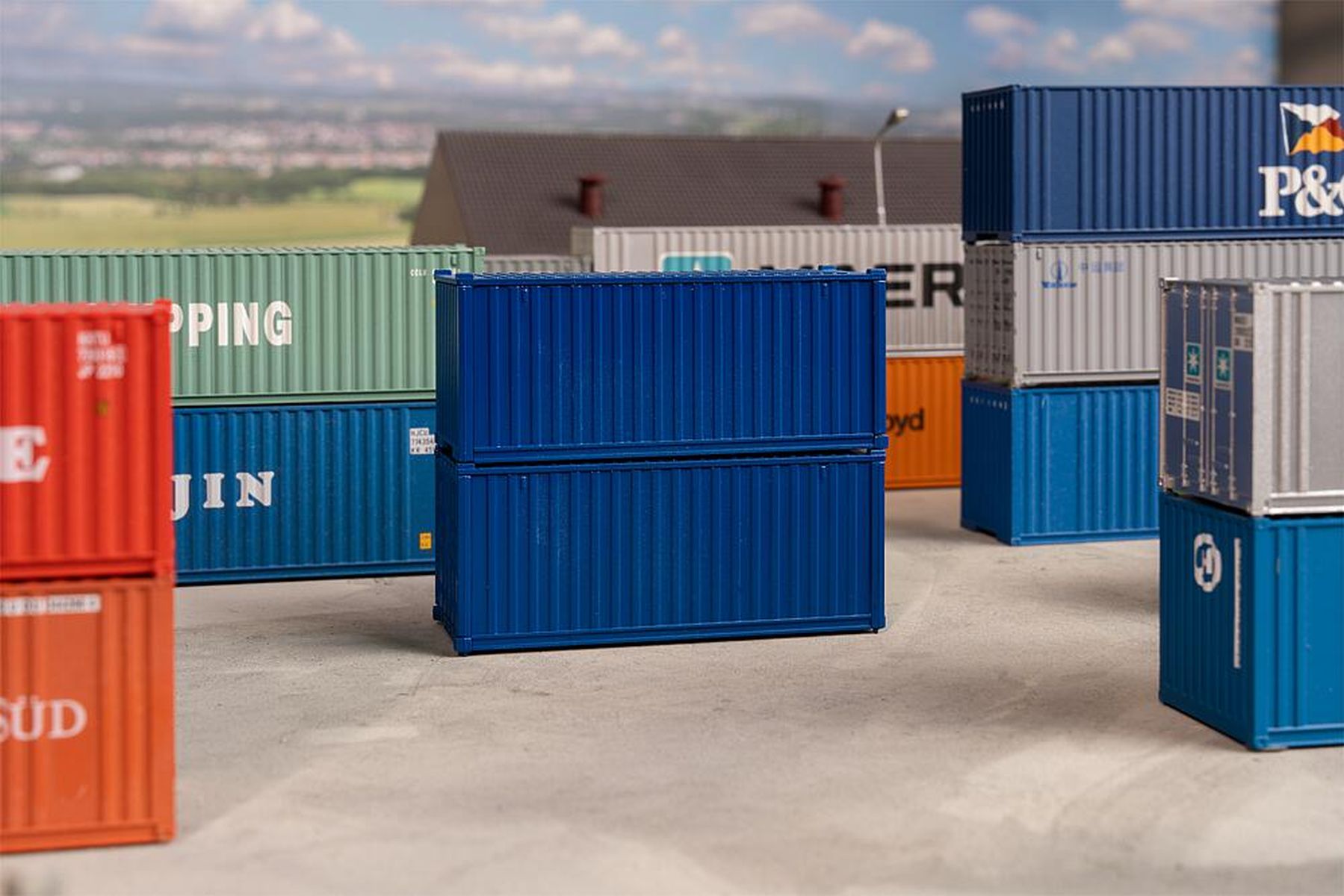 Faller 182054 - 2er Set 20' Container, blau