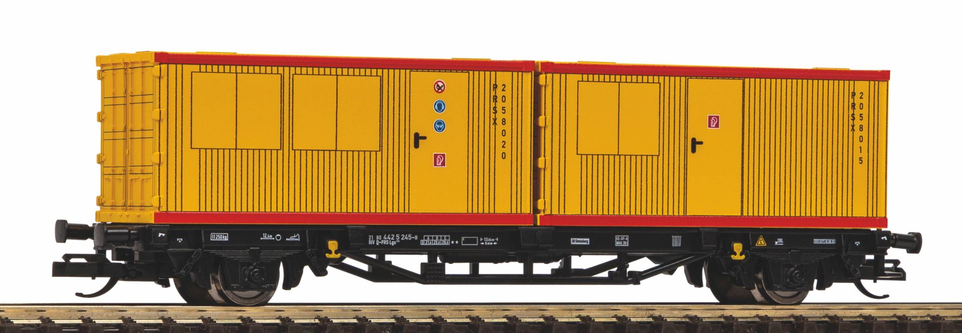 Piko 47729 - Containertragwagen mit 2x 20'-Containern, PRS, Ep.IV
