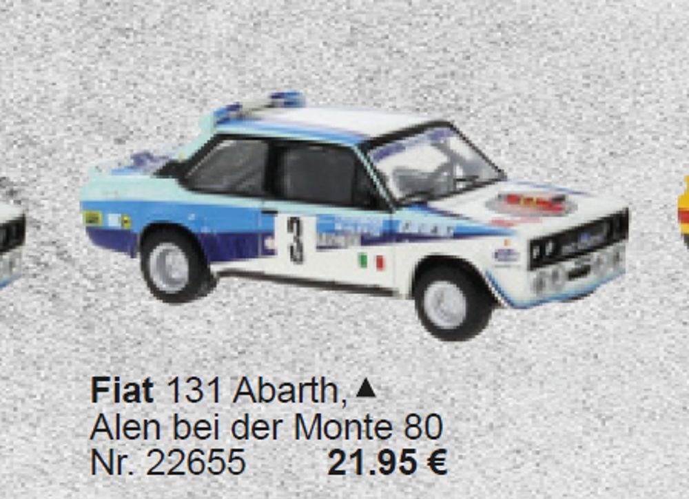 Brekina 22655 - Fiat 131 Abarth, Alen bei der Monte 80