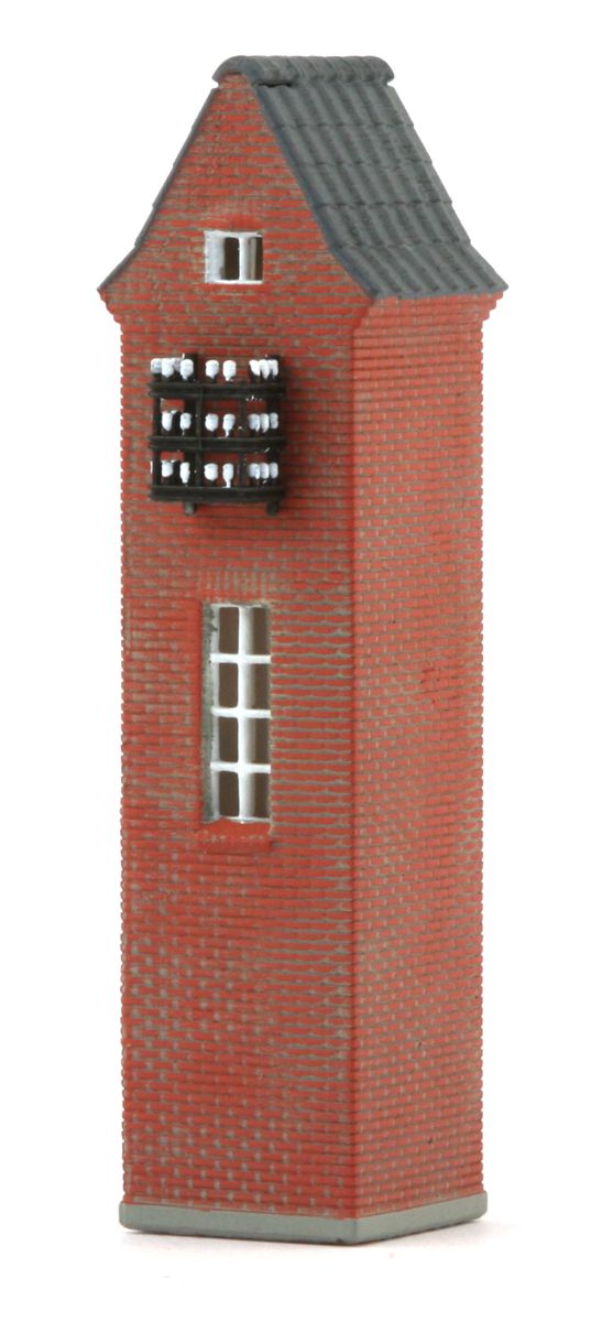 Radestra 221510 - Trafohaus aus rotem Backstein, Höhe 110 mm, coloriertes Fertigmodell