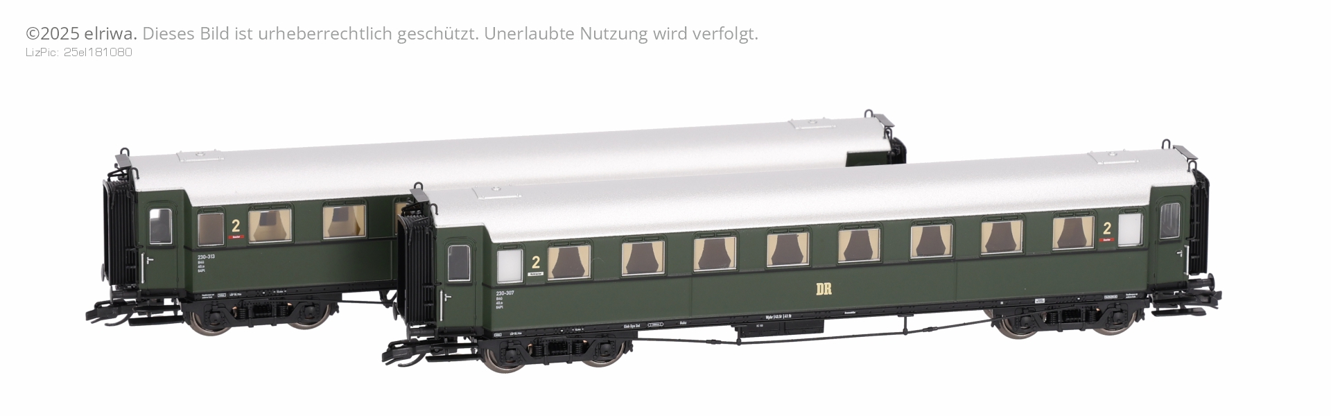 Saxonia 120181 - 2er Set Personenwagen C4üSa07, DR, Ep.III