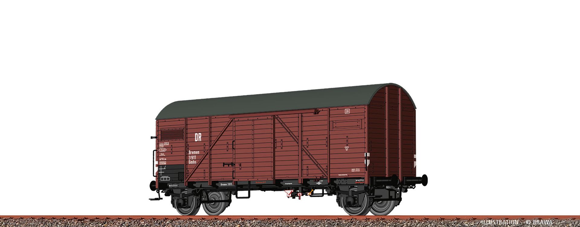 Brawa 50719 - Gedeckter Güterwagen Gmhs, DRG, Ep.II