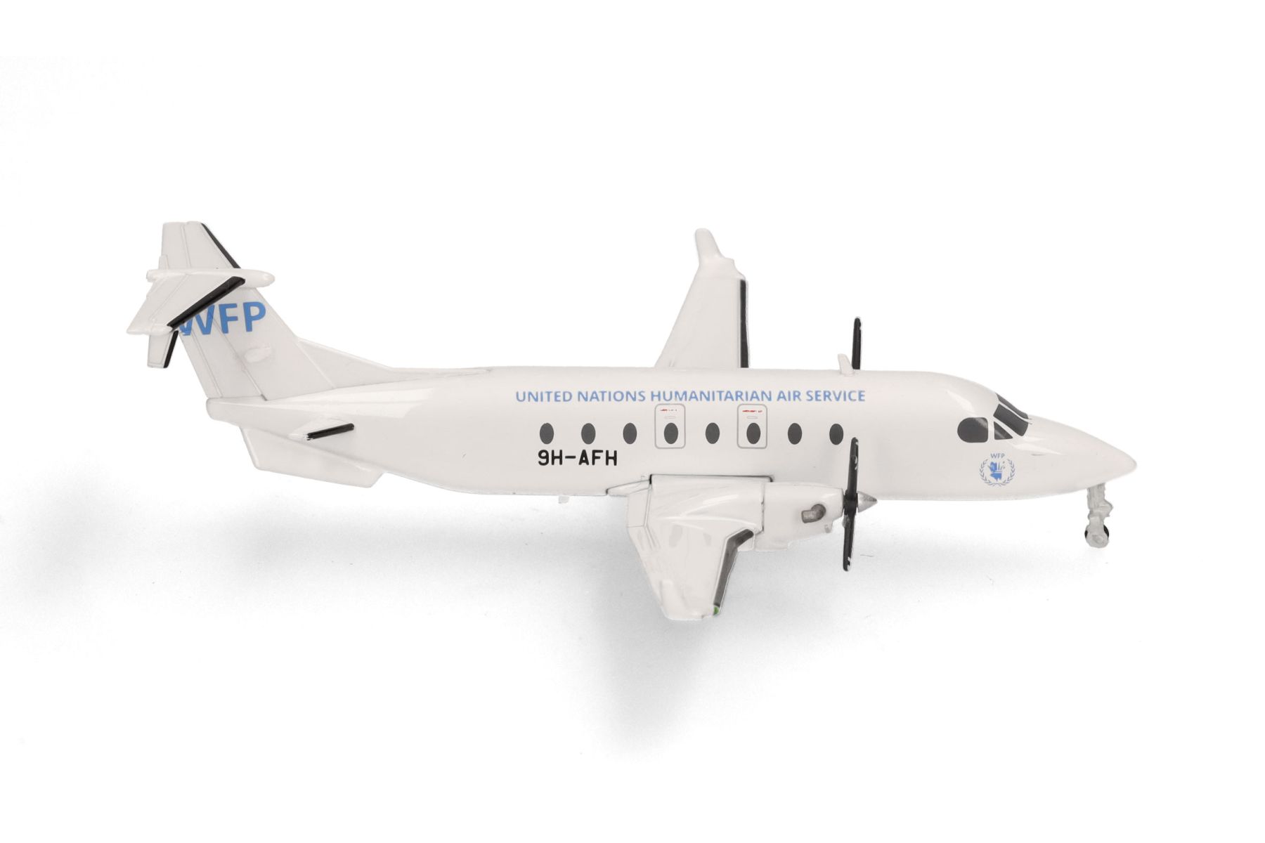 Herpa 573450 - United Nations Humanitarian Air Service (UNHAS) Beechcraft 1900D – 9H-AFH