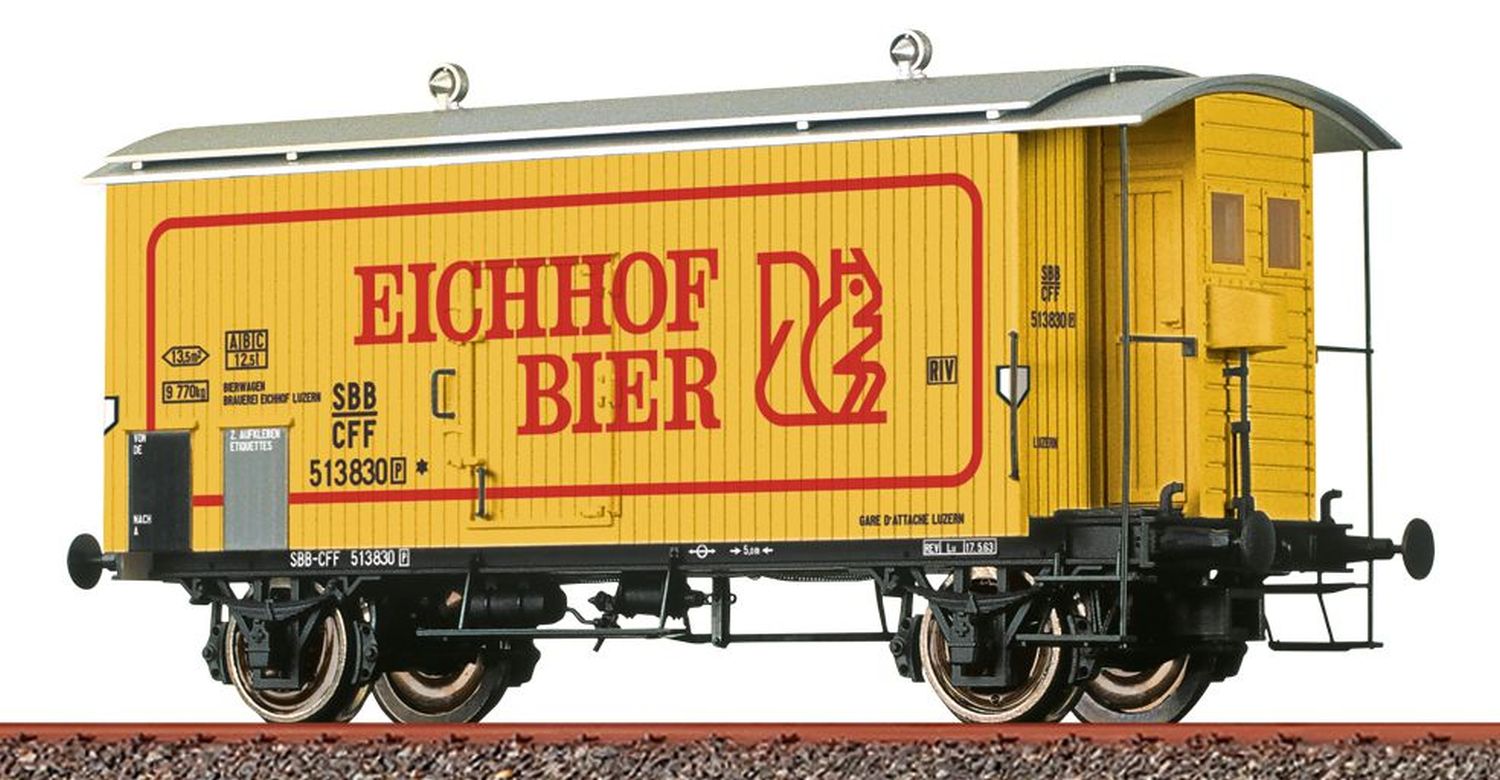 Brawa 47887 - Gedeckter Güterwagen K2, SBB, Ep.III 'Eichhof Bier'