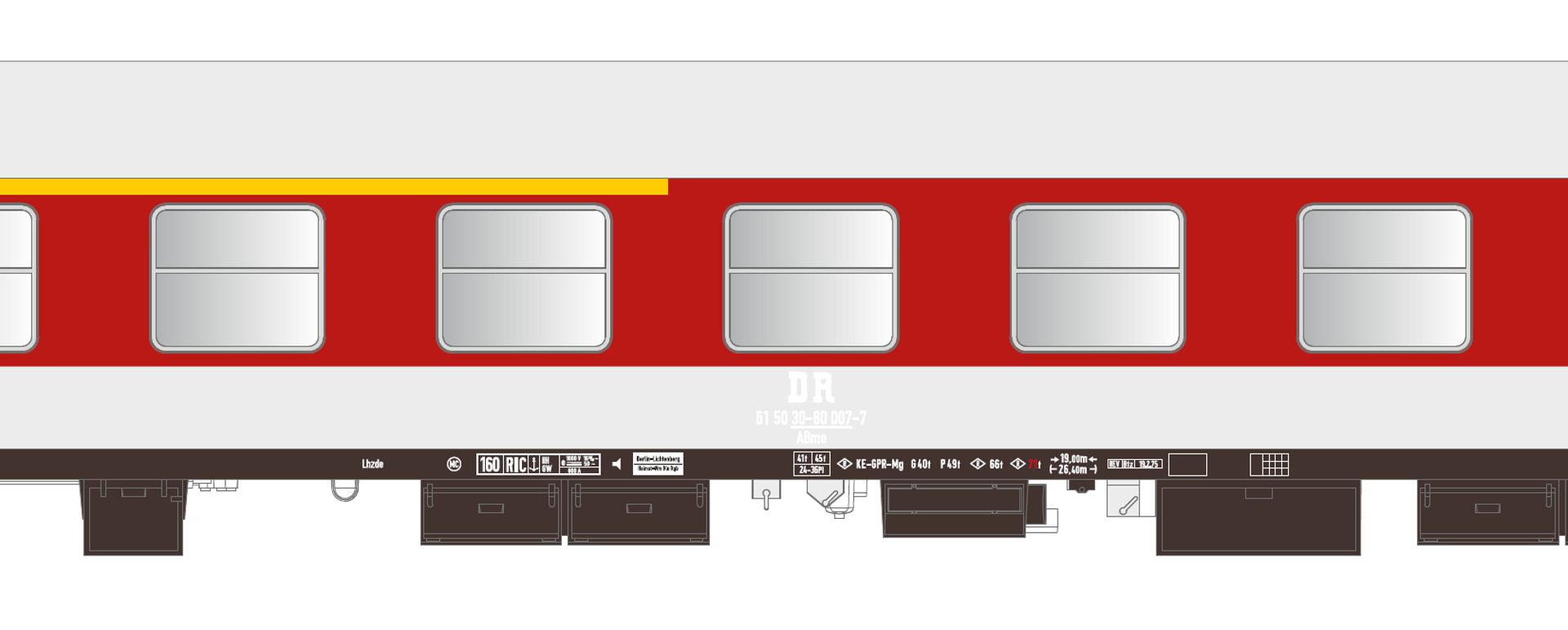 Tillig 502541-B - Personenwagen, Baumusterwagen Z-2, 1./2. Klasse, DR, Ep.IV, mit Innenbeleuchtung