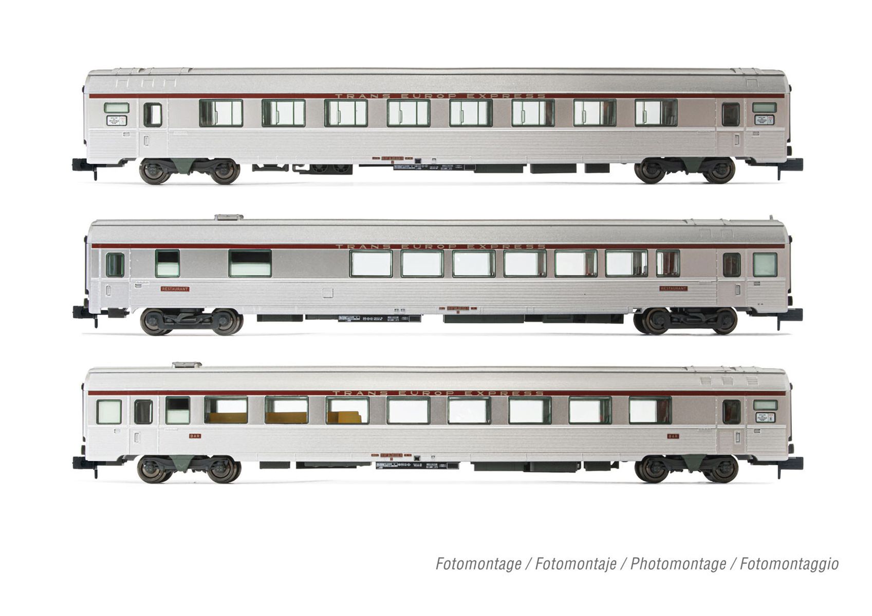 Arnold HN4440 - 3er Set Personenwagen TEE 'Cisalpin', SNCF, Ep.IV