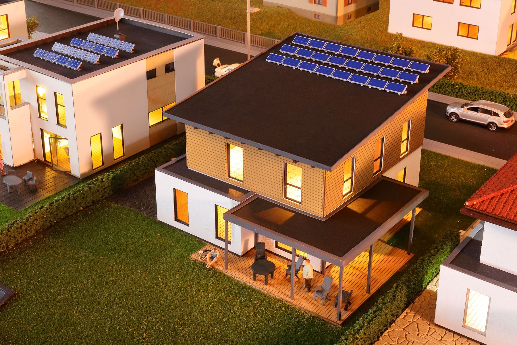 Kibri 38337 - Kubushaus Saskia mit Carport- Polyplate Bausatz