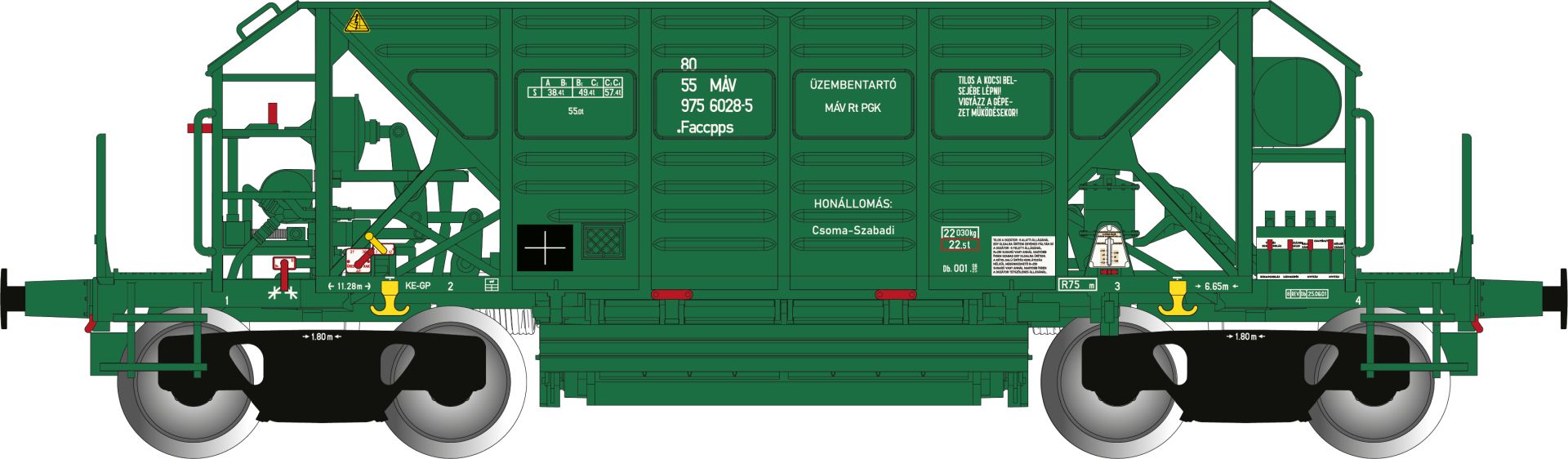 Albert Modell 975008 - Schotterwagen Faccpps, MAV, Ep.V