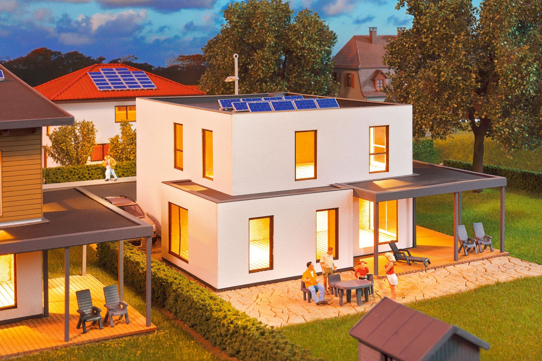 Kibri 38339 - Kubushaus Lina mit Terrasse - Polyplate Bausatz