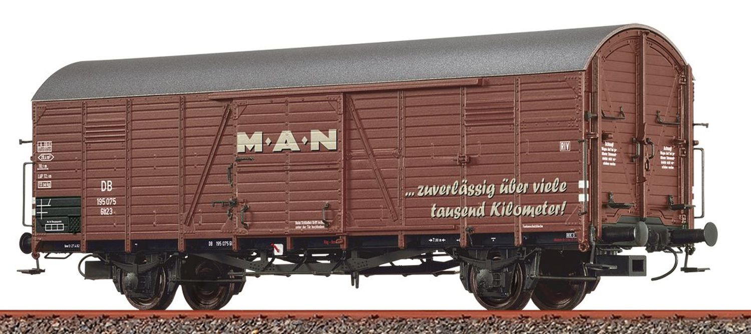Brawa 50473 - Gedeckter Güterwagen Glr 23, DB, Ep.III 'MAN'