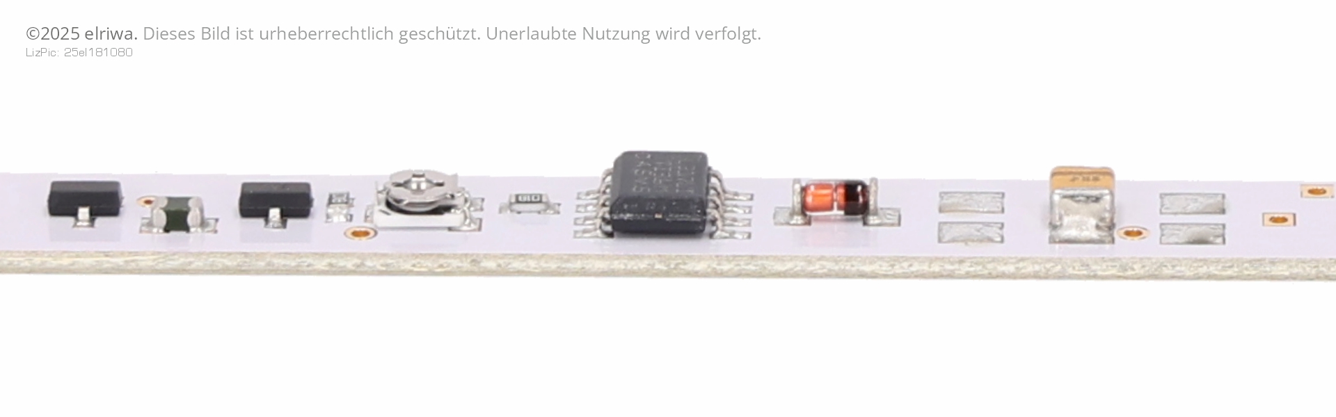 MS 12151 - Lichtleiste kaltweiss, 290 mm mit Kondensator, 12 LED, El. gegenüberliegende Seite