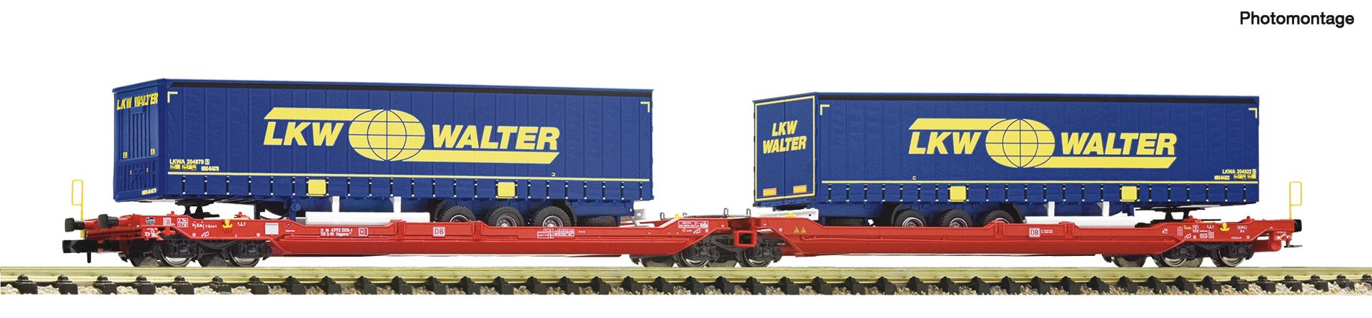 Fleischmann 6660050 - Doppeltaschen-Gelenkwagen T3000e, DBAG, Ep.VI 'LKW Walter'