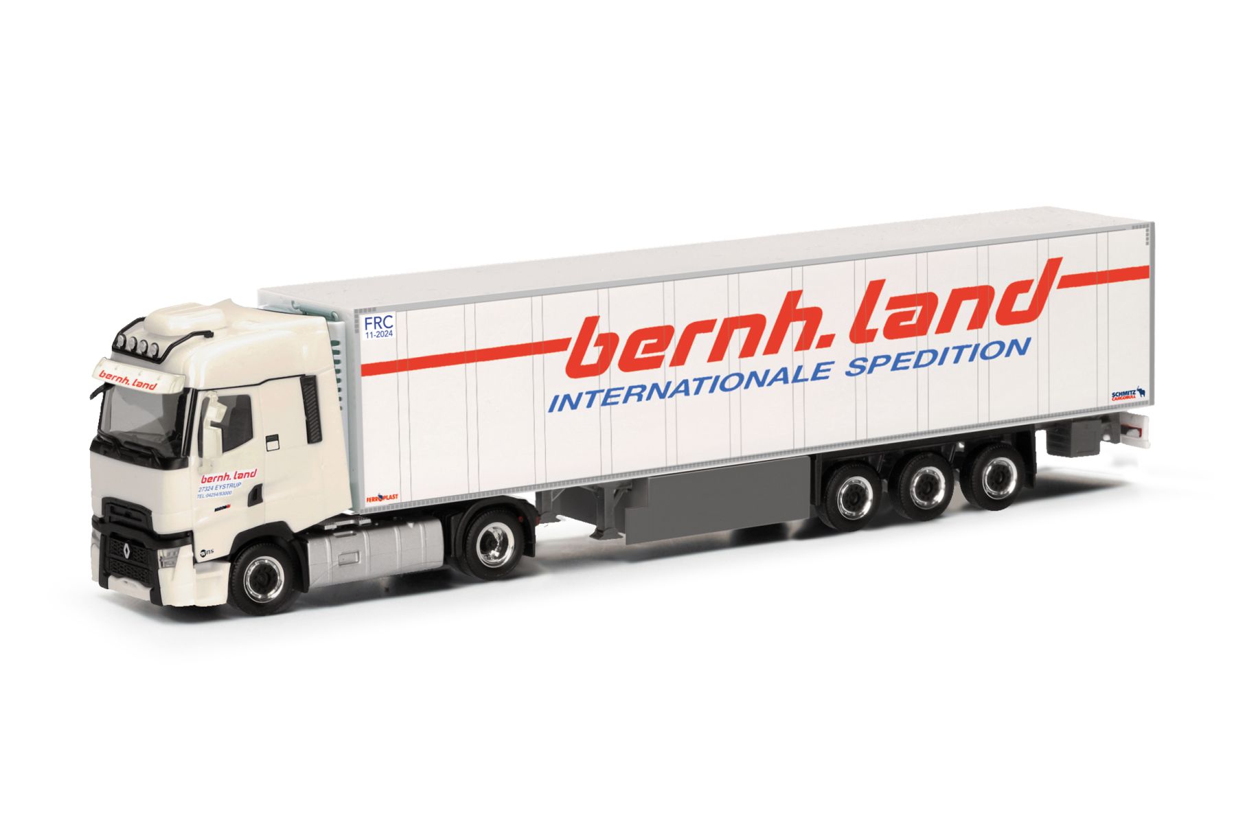 Herpa 317795 - Renault T facelift Kühlkoffer-Sattelzug "Bernhard Land"