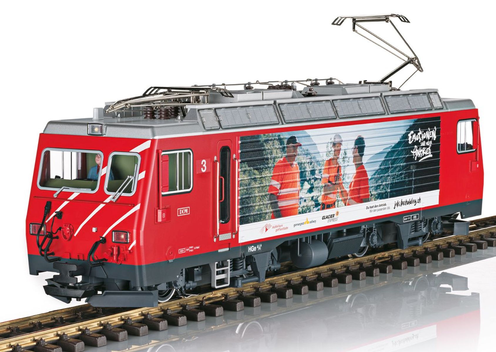 LGB 23105 - E-Lok HGe 4/4 Nr. 3 'DOM' Mitarbeiterwerbung, MGB, Ep.VI, DC-MFX-Sound