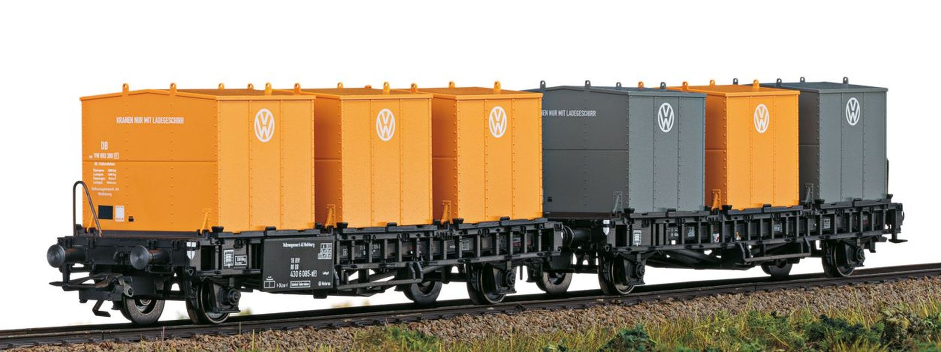 Trix 24162 - Behälter-Transportwagen Laabs, DB, Ep.IV 'Volkswagen AG'
