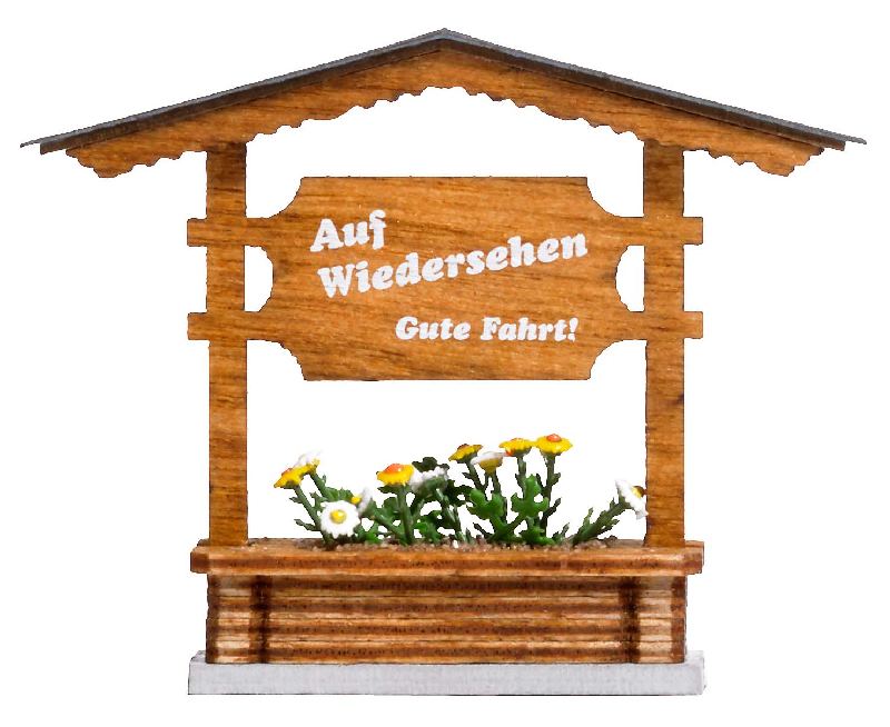 Busch 1144 - Ortseingangsschild aus Holz, fertig montiert Busch 1144 - Ortseingangsschild aus Holz, fertig montiert