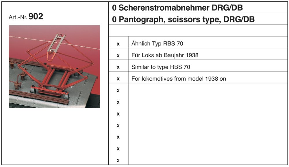Sommerfeldt 902 - Stromabnehmer, DR (E44), rot lackiert, 1 Stück
