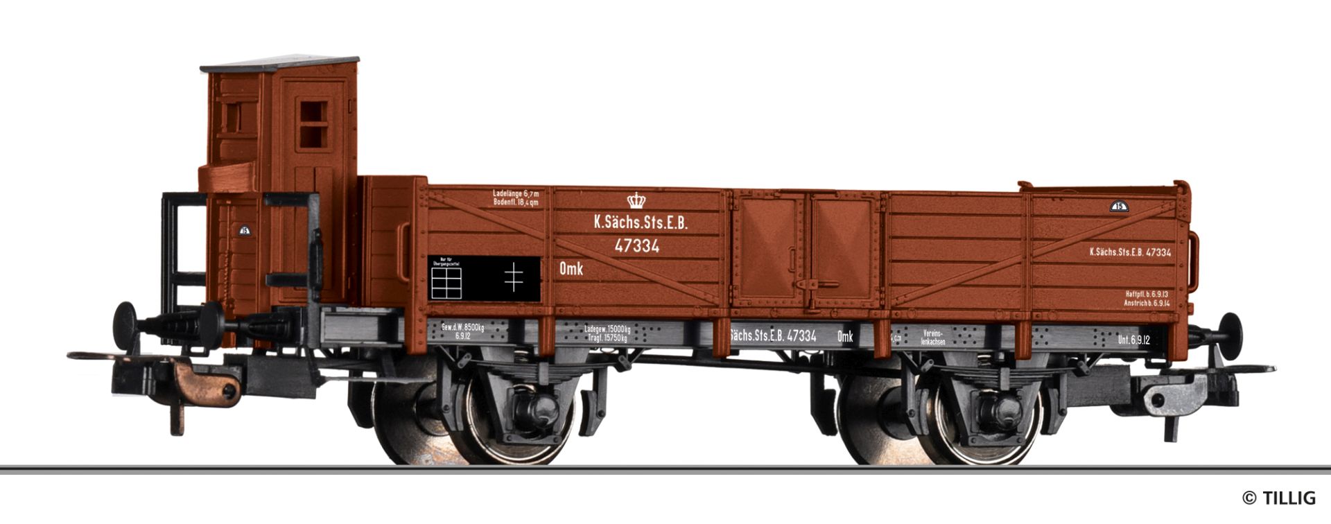 Tillig 77049 - Offener Güterwagen Omk, K.Sächs.Sts.E.B., Ep.I