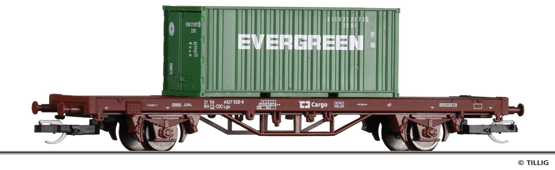 Tillig 17482 - Containertragwagen Lgs, CD, Ep.VI 'EVERGREEN'