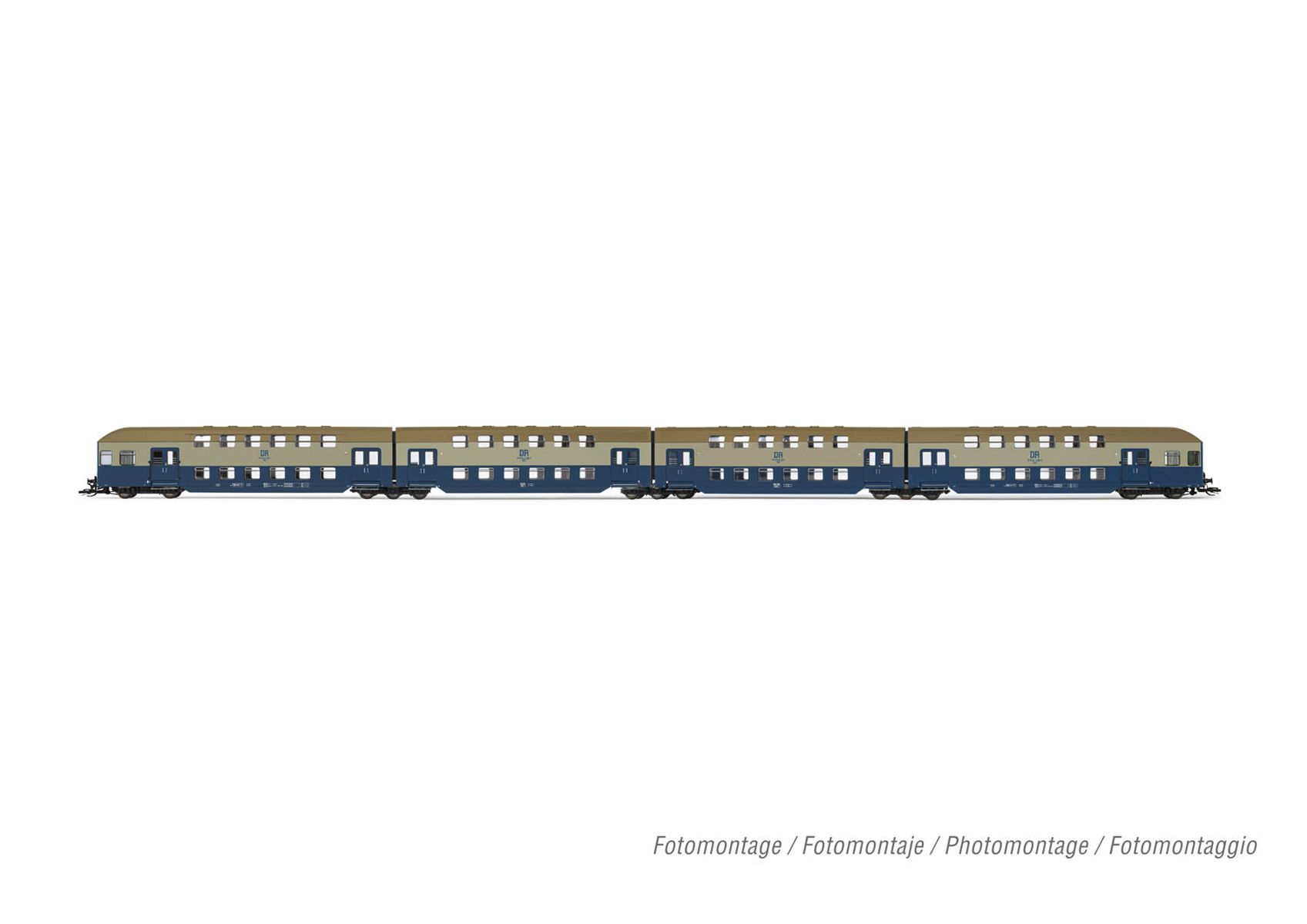 Arnold HN9521 - Doppelstockzug 4-teilig, blau-beige, DR, Ep.IV
