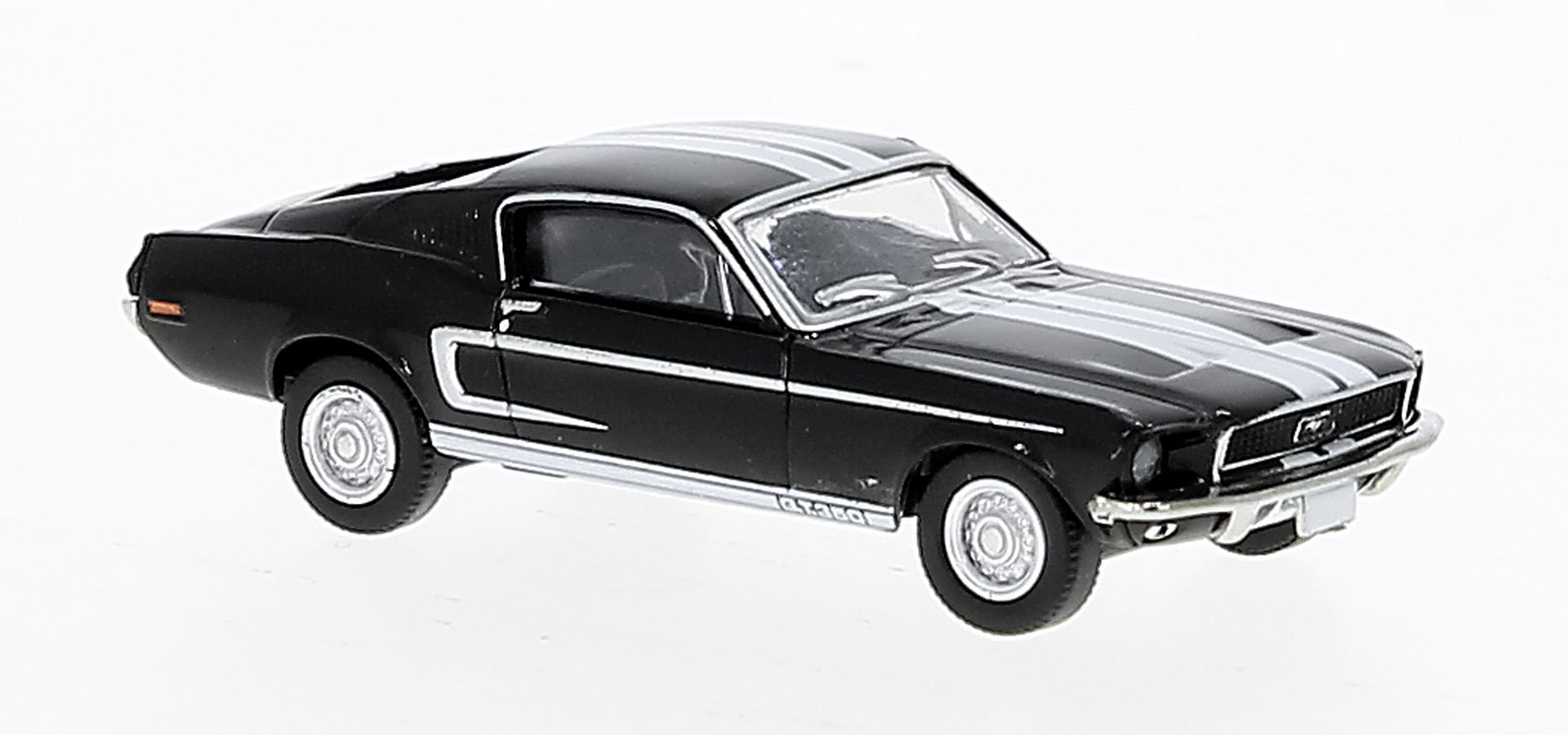 Brekina 19606 - Ford Mustang Shelby GT 350, schwarz/weiß, 1968