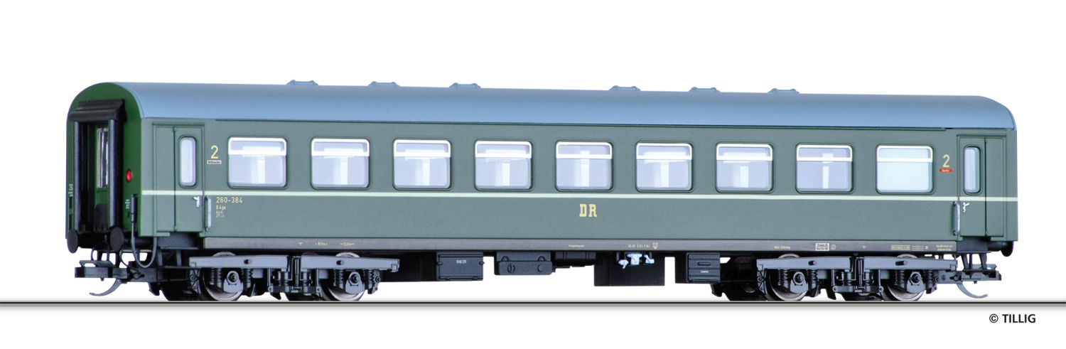 Tillig 16625 - Rekowagen B4ge 2. Klasse, DR, Ep.III Tillig 16625 - Rekowagen B4ge 2. Klasse, DR, Ep.III