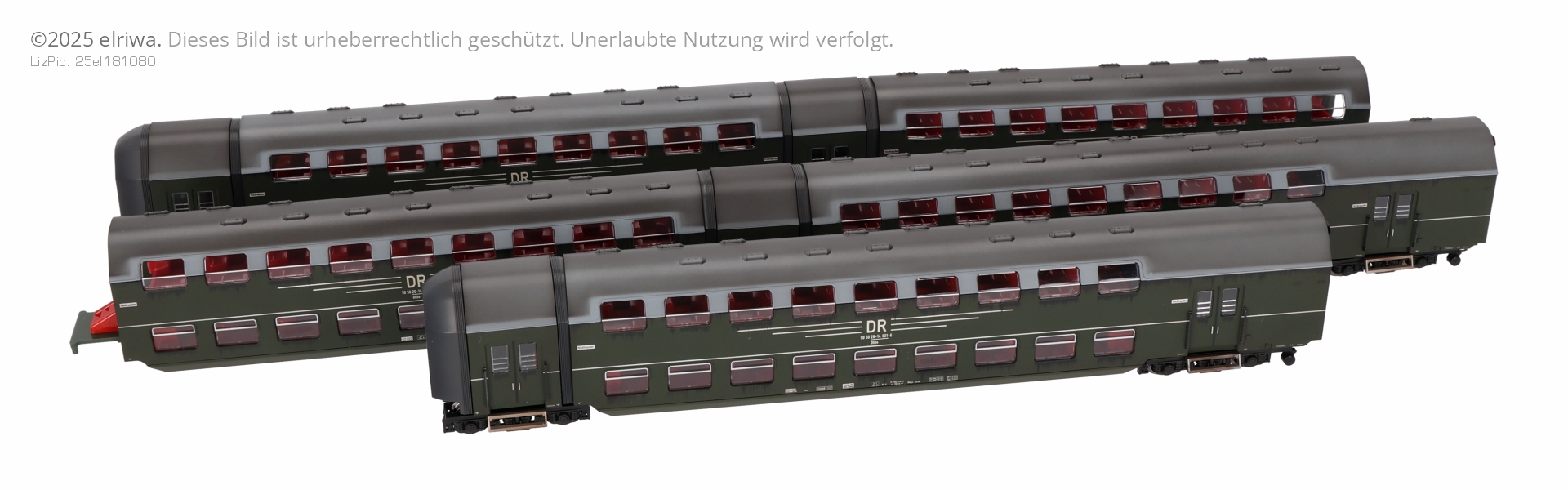 Kres 52033081 - Doppelstockgliederzug DGB 12, 5-teilig, DR, Ep.IV, verschmutzt, DC-Digital Kres 52033081 - Doppelstockgliederzug DGB 12, 5-teilig, DR, Ep.IV, verschmutzt, DC-Digital