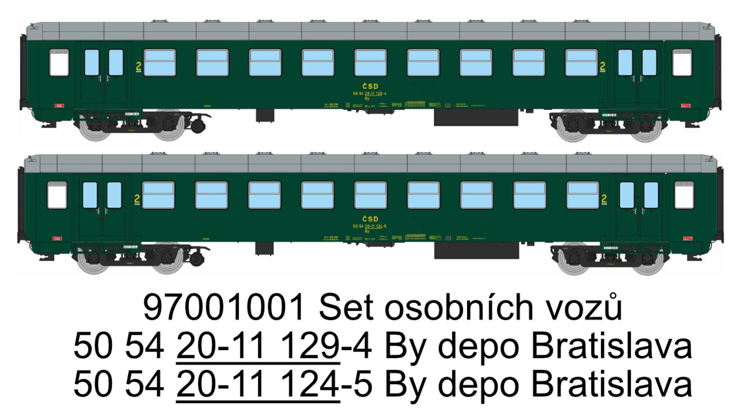 igra 97001001 - 2er Set Personenwagen 'By Bratislava', CSD, Ep.IV