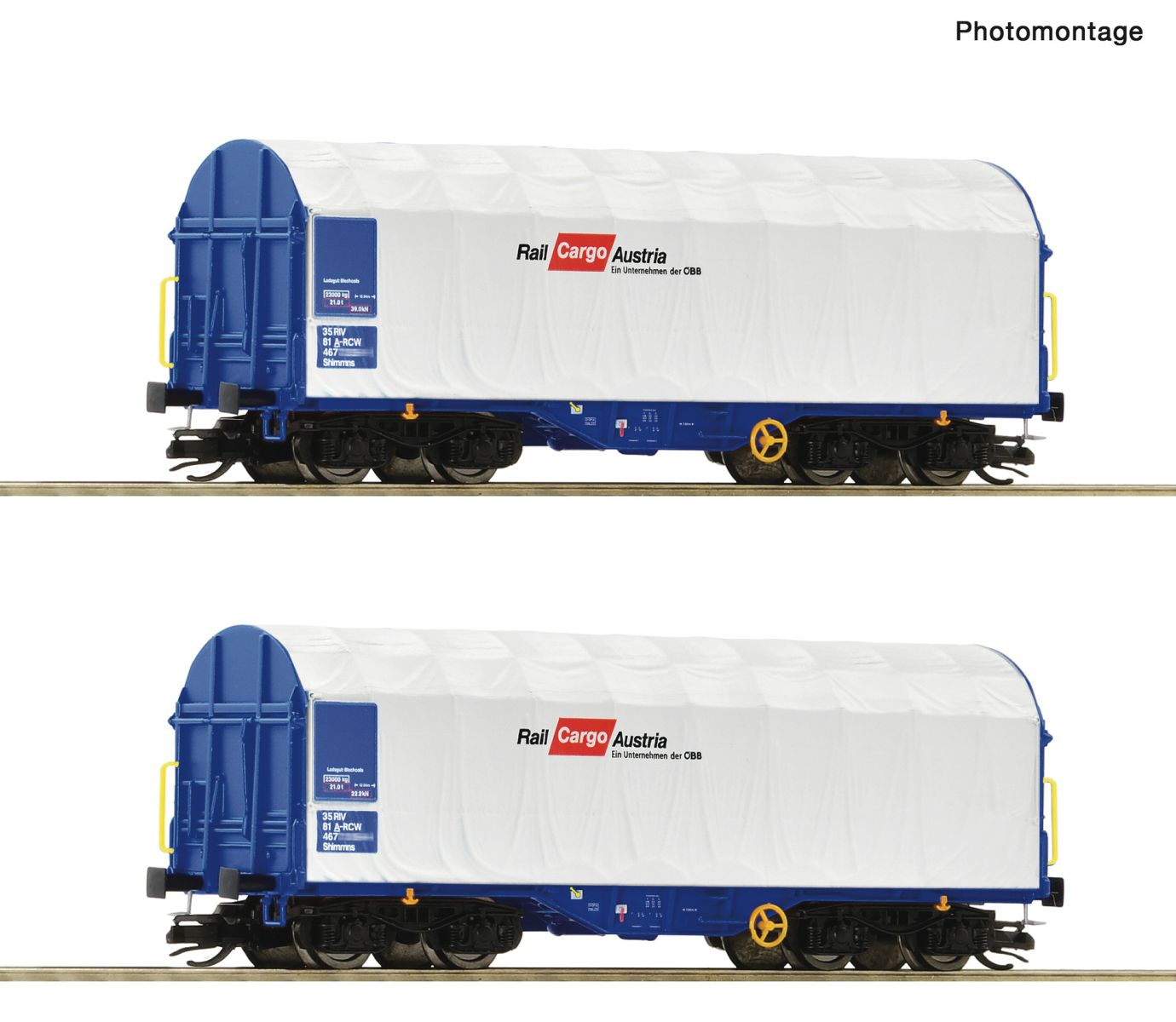 Roco 6680007-2 - Schiebeplanenwagen Shimmns, Rail-Cargo-Austria, ÖBB, Ep.VI