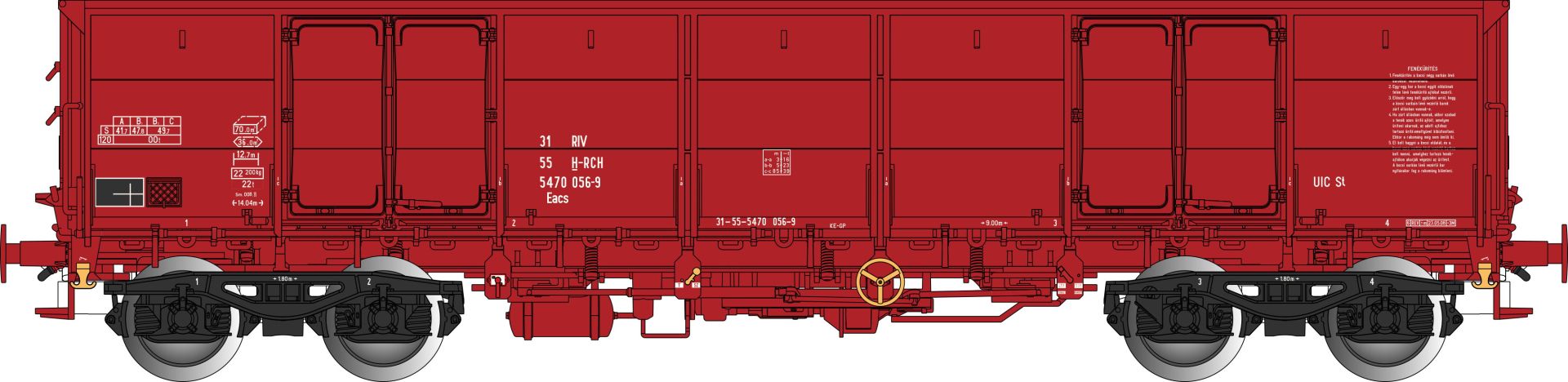 Albert Modell 547002 - Offener Güterwagen Eacs, H-RCH, Ep.VI