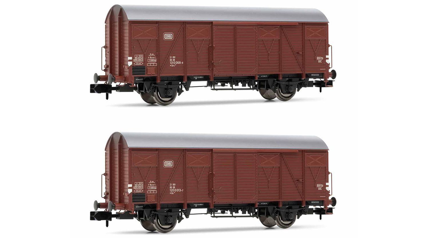 Arnold HN6522 - 2er Set gedeckte Güterwagen Gs, DB, Ep.IV