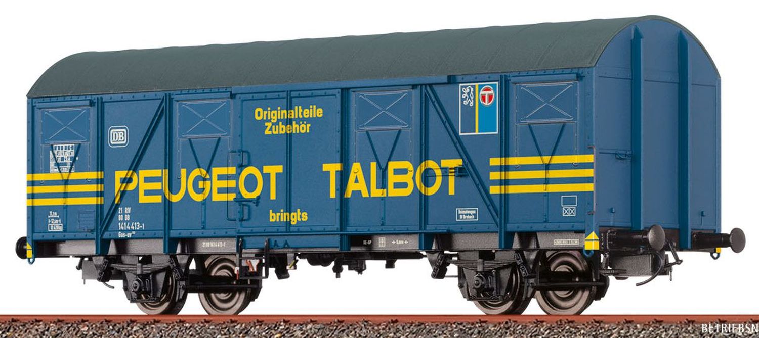 Brawa 47295 - Gedeckter Güterwagen Gos-uv 253, DB, Ep.IV 'Peugeot Talbot'