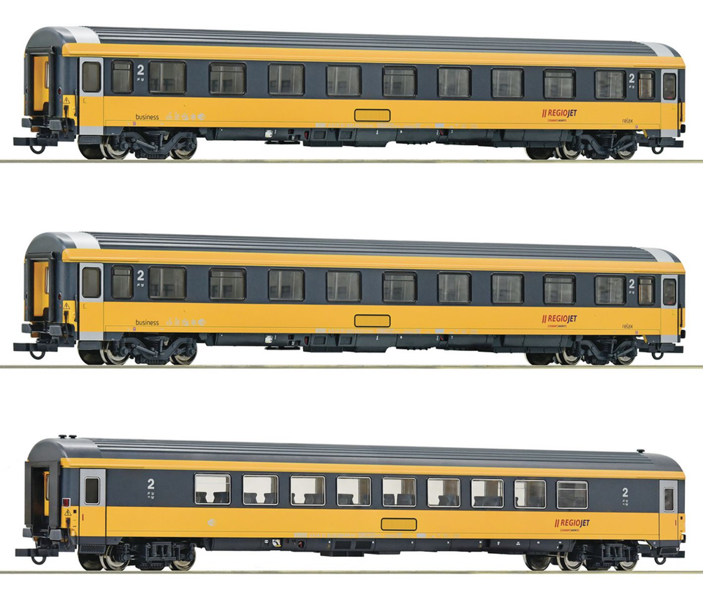 Roco 74183 - 3er Set Personenwagen, RegoJet, Ep.VI