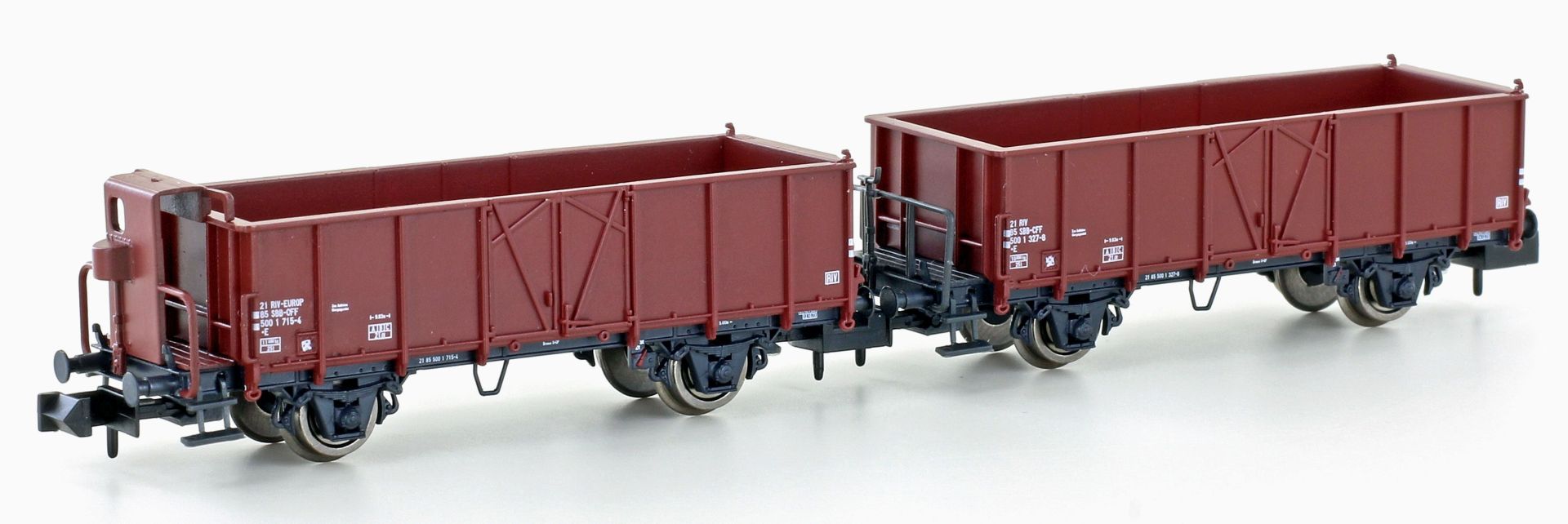 Hobbytrain H24352 - 2er Set offene Güterwagen L6, SBB, Ep.IV