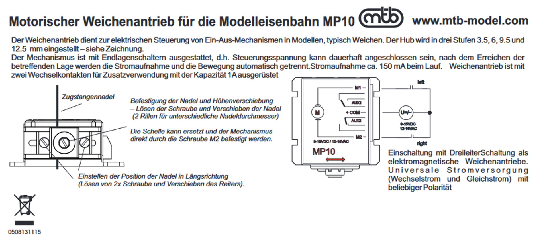 mtb MP10 - Unterflurantrieb