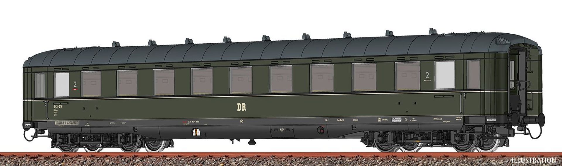 Brawa 51067 - Personenwagen B4üe, DR, Ep.III