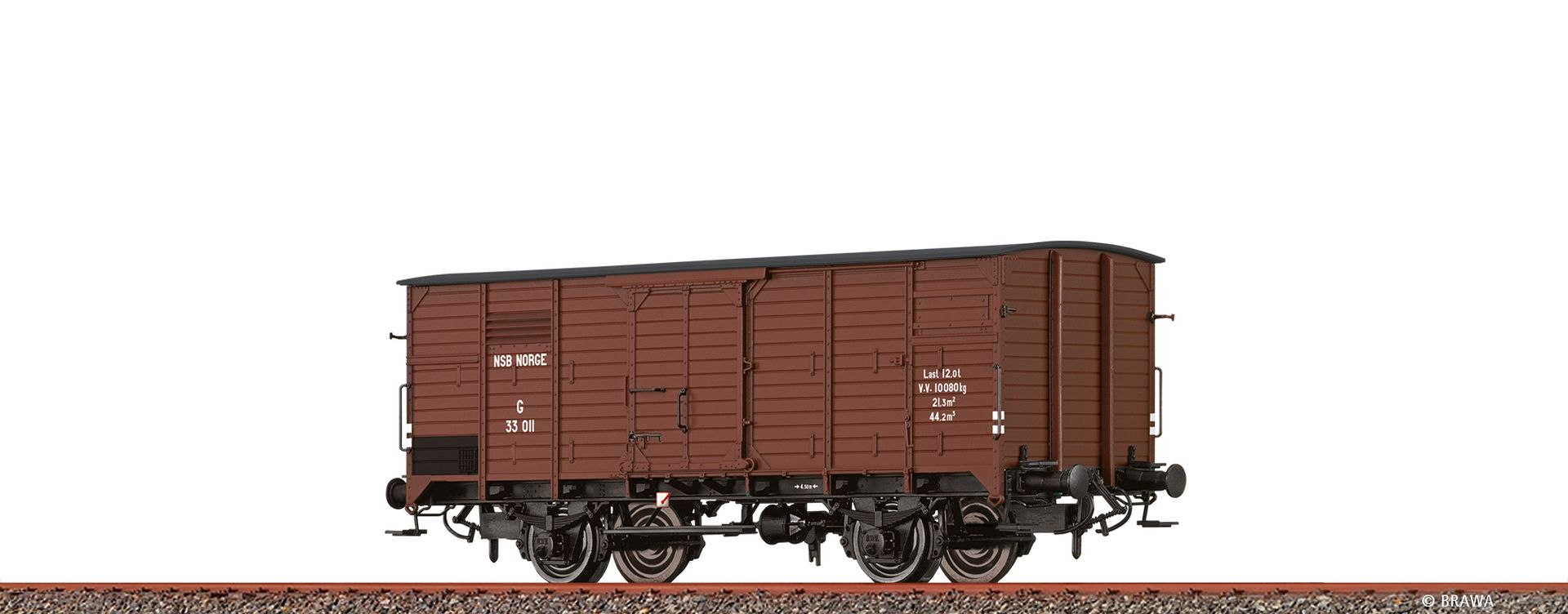 Brawa 49885 - Gedeckter Güterwagen G10, NSB, Ep.III