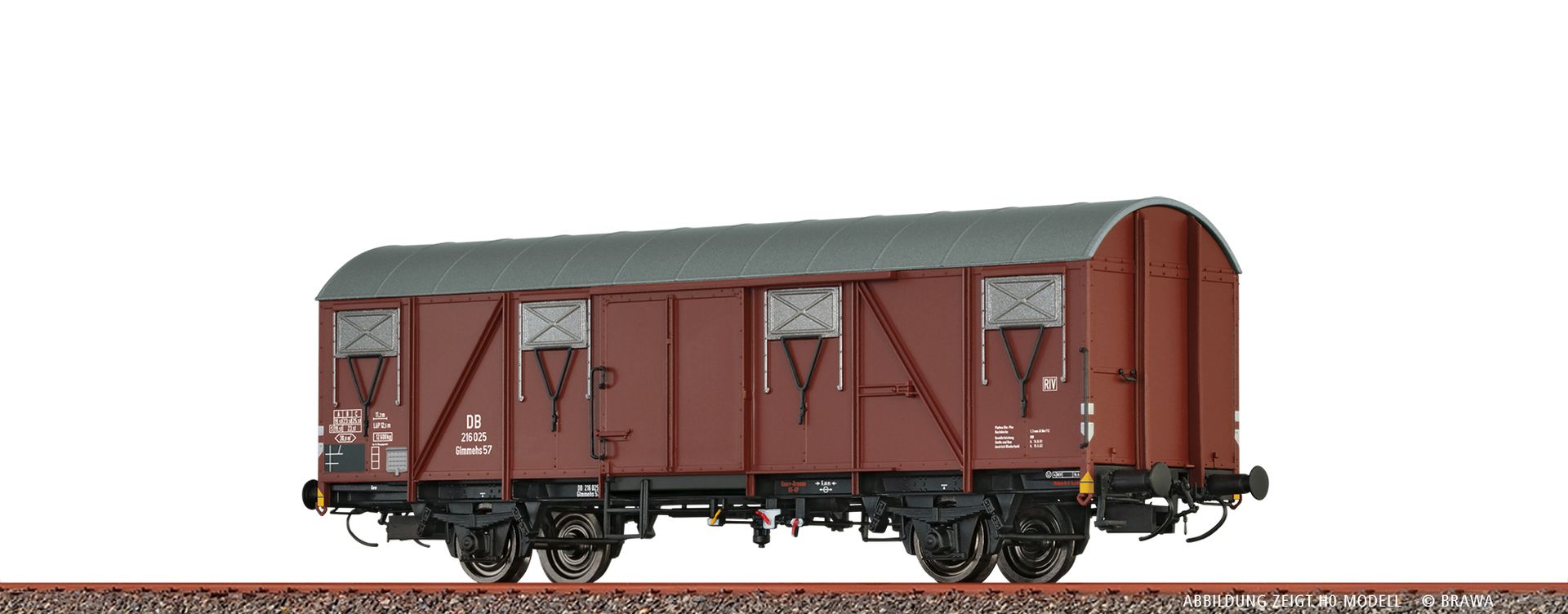 Brawa 67821 - Gedeckter Güterwagen Glmmehs57, DB, Ep.III