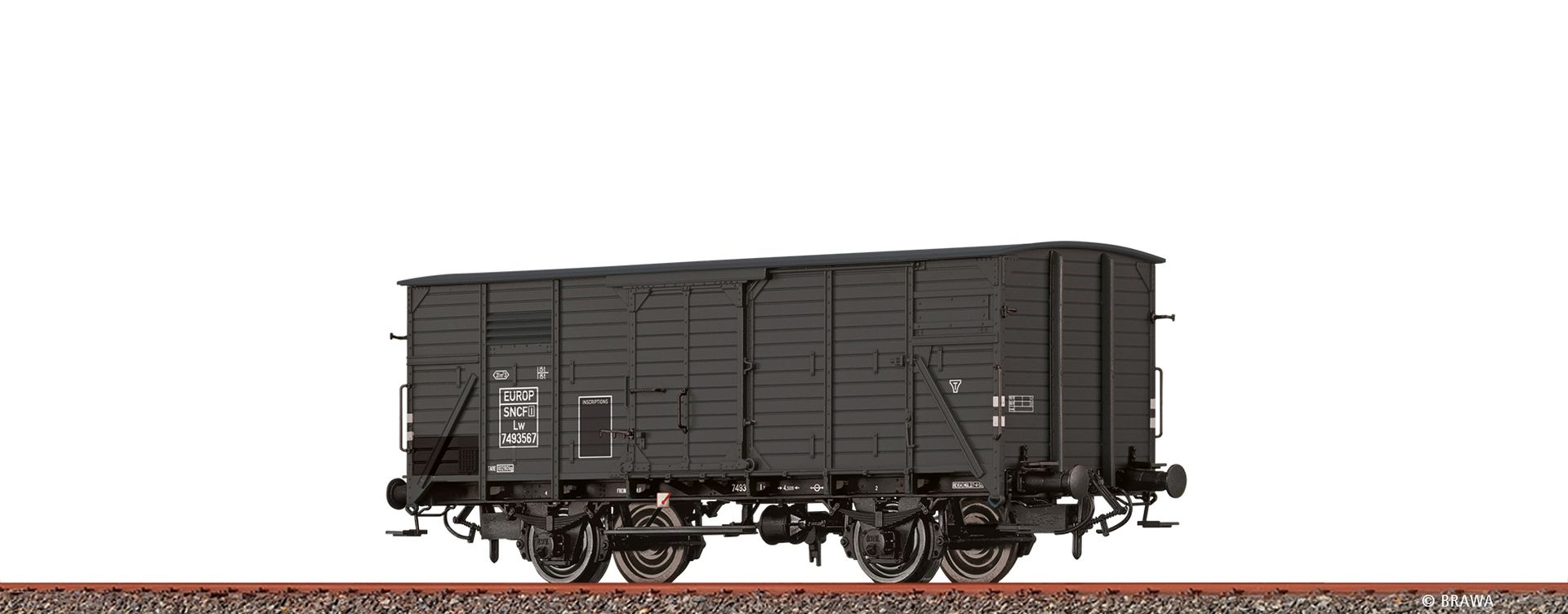 Brawa 49888 - Gedeckter Güterwagen Lw, SNCF, Ep.III