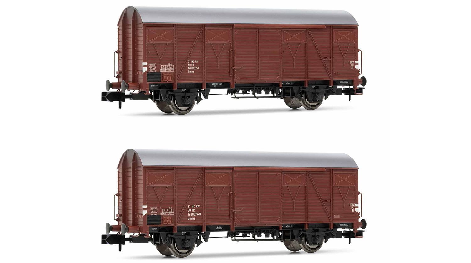 Arnold HN6521 - 2er Set gedeckte Güterwagen Gs, DR, Ep.IV