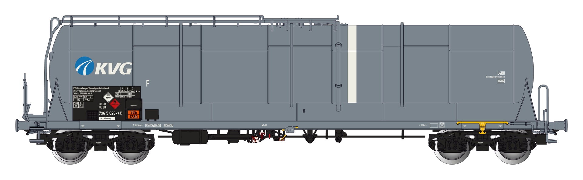 Albert Modell 796006 - Kesselwagen Zas, DB, Ep.V 'KVG'