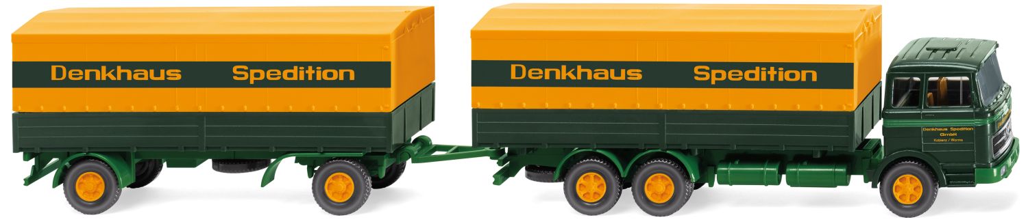 Wiking 045601 - Pritschenhängerzug (MB 2223) 'Spedition Denkhaus'
