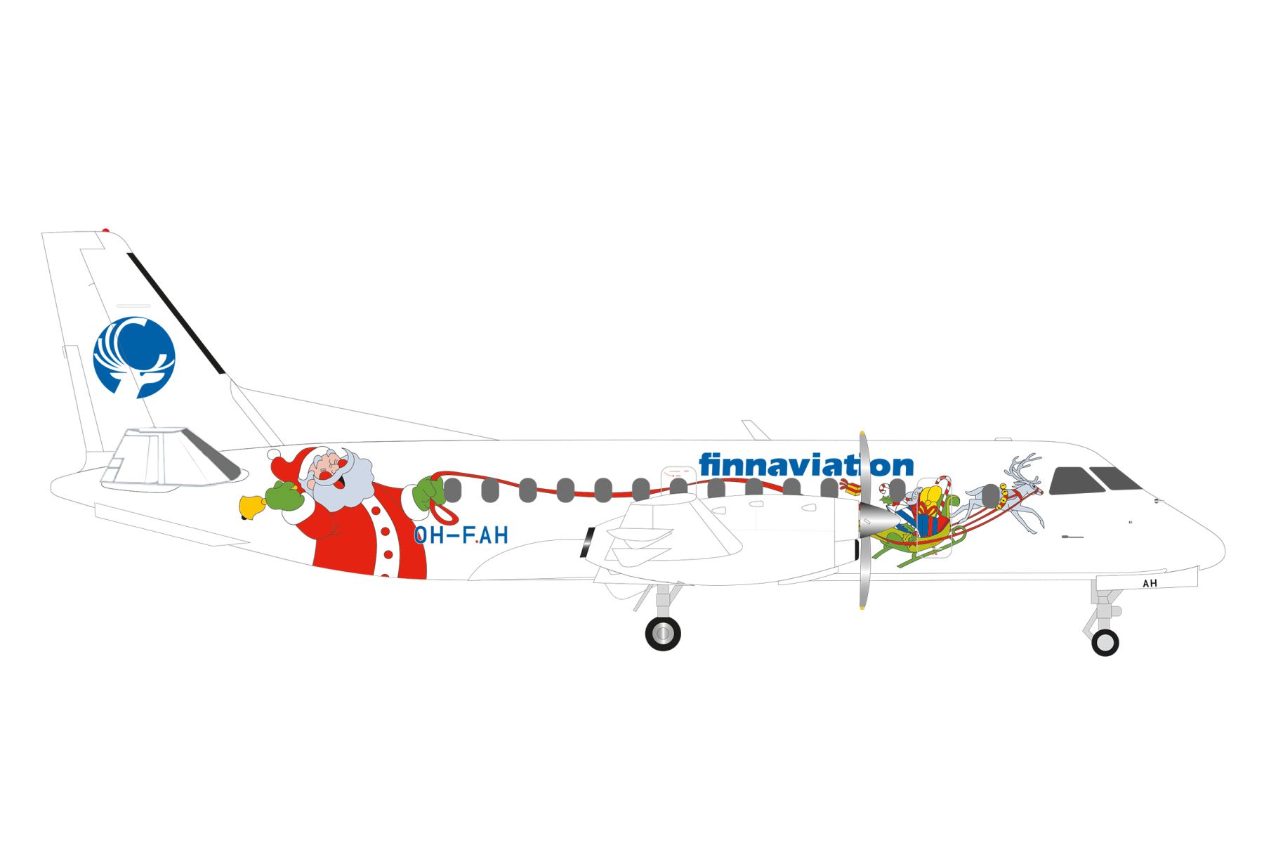 Herpa 573245 - Finnaviation Saab 340 "Santa"