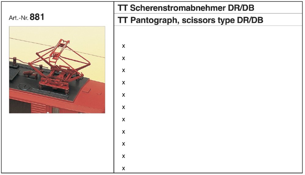 Sommerfeldt 881 - Scherenstromabnehmer rot, DB, 1 Paar