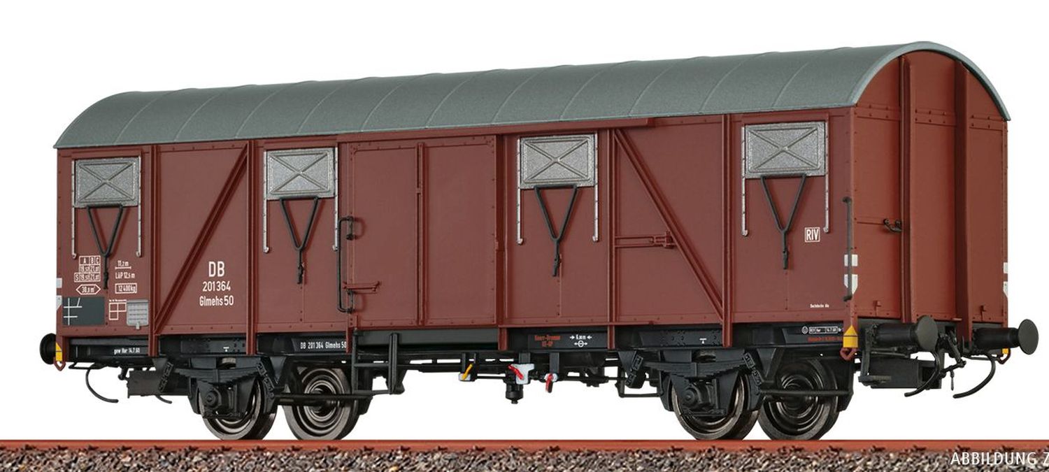 Brawa 67820 - Gedeckter Güterwagen Glmhs 50, DB, Ep.III